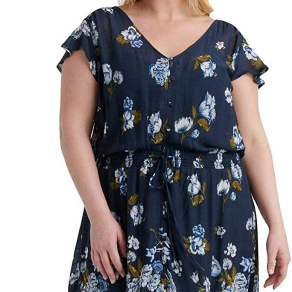 Lucky Brand Women's Plus Size Floral Printed Felice Dress